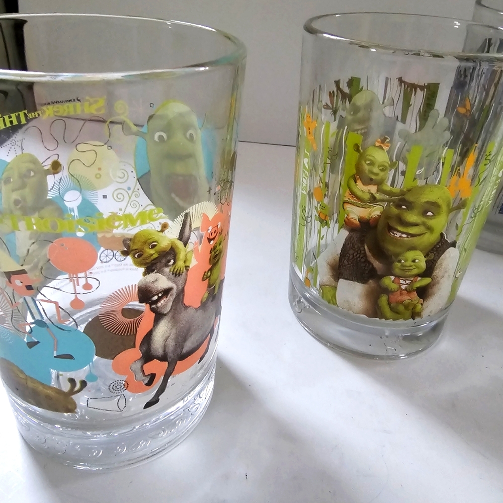 Shrek the third collector glasses drinking glasses 5inch Three juice gla… - Picture 6 of 9